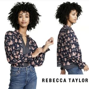 Rebecca Taylor La Vie Floral Peasant Adelle Blouse
